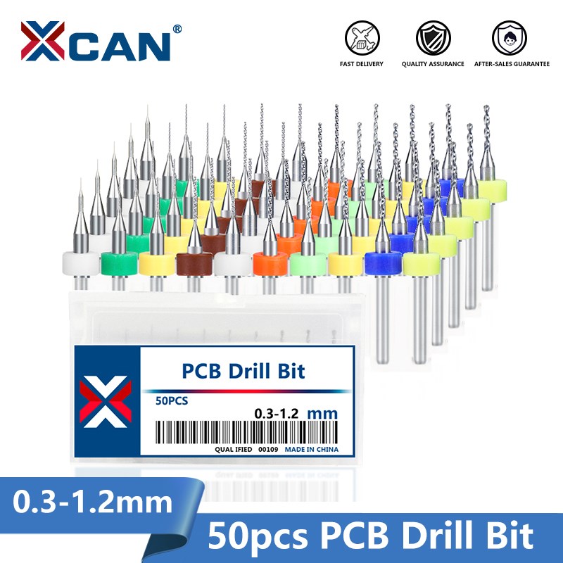 Pcb Micro Carbide Drill Bits 0.3-1.2Mm - Xcan pcb broca 50 peças 0.3-1.2mm