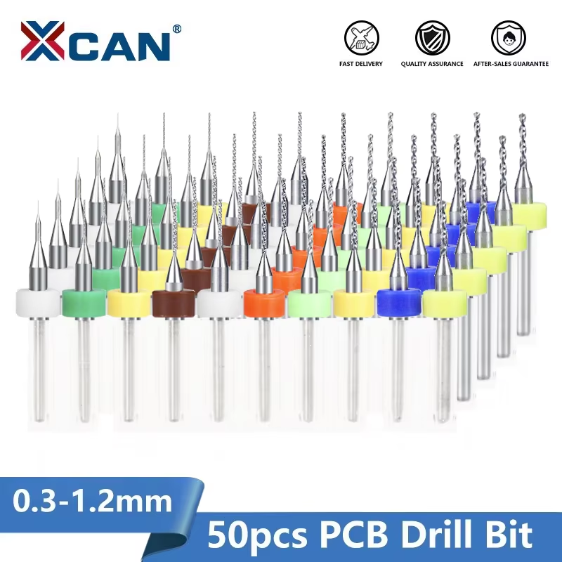 Pcb Micro Carbide Drill Bits 0.3-1.2Mm - XCAN 20/50 peças Broca para PCB