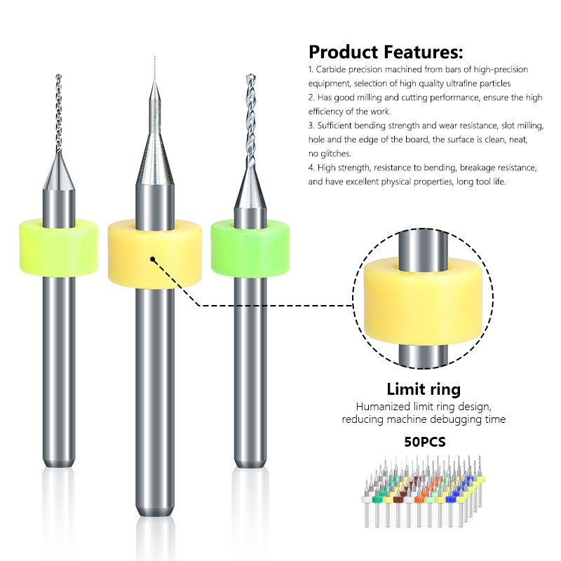 Xcan pcb broca 50 peças 0.3-1. - Pcb Micro Carbide Drill Bits 0.3-1.2Mm avaliação e preço