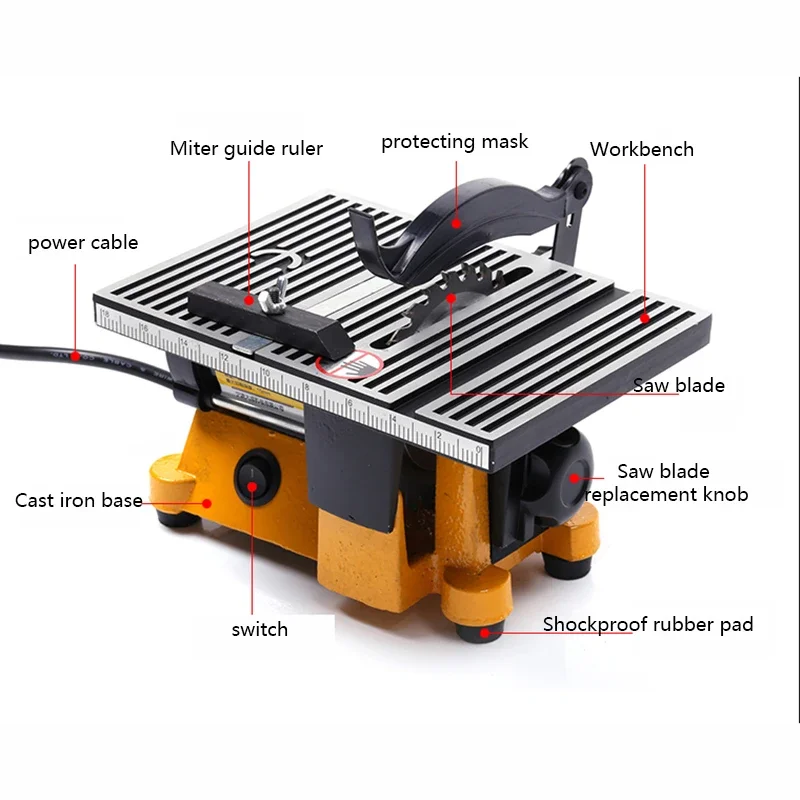 Serra de Mesa Mini JIF-DC-100  - Mini Circular Table Saw Diy Woodworking avaliação e preço