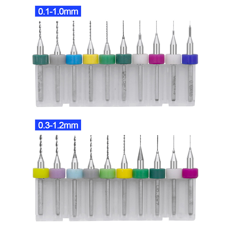 Novo【Conjunto de 10 Peças de B - Pcb Micro Carbide Drill Bits 0.3-1.2Mm avaliação e preço